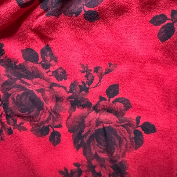 Torrid Mini Chiffon Off-Shoulder Skater Dress | Red & Black Floral | Size 4X - Picture 9 of 10